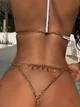 Жіночі сексуальні трусики стрінги з підвісками Sexy One Size чорний (8-213) - изображение 6