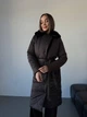 Жіноче зимове стьобане пальто з капюшоном штучною норкою K&ML S (42-44) Коричневий ( 45.1 - 02) - зображення 5