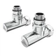 Кран для рушникосушарки кутовий Laris Звичайний 1/2" - 3/4" + ексцентрики 2шт (LX-4701) - зображення 1
