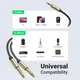 Аудіокабель UGREEN 3.5mm TRS to Dual 6.35mm TS Audio Cable 1m (Gray) (UGR-10613) - изображение 7