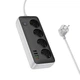 Сітковий підовжувач HOCO AC22 Sunlight 4-bit (PD30W/1C3A) desktop socket (EU/GER)(L=3M) Black (6942007636728) - зображення 3