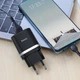 Сетевого зарядного пристрою HOCO C12Q Smart QC3.0 charger set(Type-C) 18W Black (6931474716293) - зображення 4
