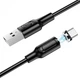 Кабель BOROFONE BX41 USB to Type-C 2.4A, 1m, PVC, PVC connectors, magnetic, Black (6931474738462) - зображення 4