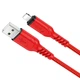 Кабель HOCO X59 USB to iP 2.4A, 1m, nylon, TPE connectors, Red (6931474744876) - изображение 1
