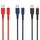 Кабель HOCO X59 USB to iP 2.4A, 1m, nylon, TPE connectors, Red (6931474744876) - изображение 2