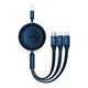 Кабель Baseus Bright Mirror 2 Series Retractable 3-in-1 Fast Charging Data Cable USB to M+L+C 66W 1.1m Blue (CAMJ010103) - изображение 1