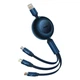 Кабель Baseus Bright Mirror 2 Series Retractable 3-in-1 Fast Charging Data Cable USB to M+L+C 66W 1.1m Blue (CAMJ010103) - изображение 3