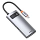 USB-хаб Baseus Metal Gleam Series 4-in-1 Multifunctional Type-C HUB Docking Station Gray（Type-C to HDMI*1+USB3.0*1+USB2.0*1+PD*1） (CAHUB-CY0G) - изображение 1