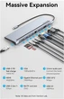 USB-хаб Vention Multi-function USB-C to HDMI/VGA/USB-C Gen 1/USB 3.0x2/USB 2.0/RJ45/SD/TF/TRRS 3.5mm/PD Docking Station 0.25m (THTHC) - изображение 2