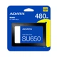 Накопичувач SSD ADATA Ultimate SU650 480GB 2.5" SATA III 3D NAND TLC (ASU650SS-480GT-R) - изображение 4