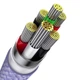 Кабель Baseus Flash Series Ⅱ One-for-three Fast Charging Data Cable USB to M+L+C 66W 1.2m Purple (CASS040005) - изображение 4