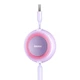 Кабель Baseus Bright Mirror 2 Series Retractable 3-in-1 Fast Charging Data Cable USB M+L+C 3.5A 1.1m Purple (CAMJ010005) - зображення 7