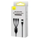 Кабель Baseus Flash Series Ⅱ Two-for-three Charging Cable U+C to M+L+C 100W 1.2m Black (CASS030101) - зображення 2