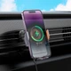 Автотримач для телефона з БЗП HOCO HW7 Transparent Discovery Edition wireless fast charging car holder(air outlet) Metal Gray (6942007608145) - изображение 8