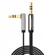 Аудіокабель UGREEN AV119 3.5mm Male to 3.5mm Male Straight to angle flat Cable 2m (Black)(UGR-10599) (UGR-10599) - изображение 1