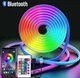Неоновая гибкая LED-лента RGB 10 м умная подсветка с Bluetooth и USB декоративная гирлянда для комнаты дома вечеринок ПК телевизора музыкальный неон с приложением на телефон изменение цветов яркое освещение водонепроницаемая гибкая светодиодная лента - изображение 6