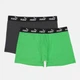 Набор трусов боксеров мужских хлопковых Puma Elements Men Basic Boxers 2P 93875303 XL 2 шт Dark Grey Melange/Green (8720245833981) - изображение 1