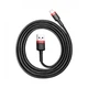 Кабель Baseus Cafule Series USB For Lightning 1м 2.4A (CALKLF-B19) Red/Black - зображення 4