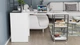 Стол-тумба трансформер Смарт 3/1 с этажеркой Ferrum-decor 1430x1450x500 Черный металл ДСП Белое 16 мм (FRD-105109) - изображение 4