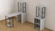 Стол-тумба трансформер Смарт 3/1 с этажеркой Ferrum-decor 1430x1450x500 Черный металл ДСП Белое 16 мм (FRD-105109) - изображение 9