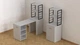 Стол-тумба трансформер Смарт 4/1 с этажеркой Ferrum-decor 1430x1450x500 Черный металл ДСП Белое 16 мм (FRD-105123) - изображение 8