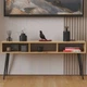 Тумба под телевизор Кентуки Ferrum-decor 45x139x38 Черный металл ДСП Дуб Артизан 16 мм (FRD-106734) - изображение 1