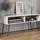 Тумба под ТВ Невада Ferrum-decor 45x100x38 Черный металл ДСП Бетон 16 мм (FRD-106719) - изображение 1
