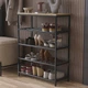 Полиця для взуття Слайм 4 Ferrum-decor 820x630x260 Чорний метал ДСП Дуб Сонома 16 мм (FRD-105162) - зображення 1