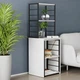 Стол-тумба трансформер Смарт 3/1 с этажеркой Ferrum-decor 1430x1450x500 Черный металл ДСП Белое 16 мм (FRD-105109) - изображение 1