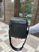 Мужская кожаная барсетка для документов 22×18×6 маленькая Qvant (1201) - Черная - изображение 3