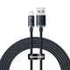 Кабель Baseus Crystal Shine Series Fast Charging Data Cable USB to iP 2.4A 2m Black (CAJY000101) - изображение 3