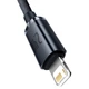 Кабель Baseus Crystal Shine Series Fast Charging Data Cable USB to iP 2.4A 2m Black (CAJY000101) - изображение 4