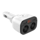 Автомобільний зарядний пристрій HOCO Z28 Power ocean cigarette lighter in-car charger with digital display White (6957531091967) - изображение 3