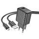 Мережевий зарядний пристрій Hoco CS21A, 1USB, QC 18W, кабель USB to MicroUSB, Чорний - зображення 2