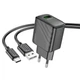 Мережевий зарядний пристрій Hoco CS21A, 1USB, QC 18W, кабель USB to Type-C, Чорний - зображення 2