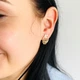 Золотые серьги "Листочки" с фианитами С650 - изображение 4