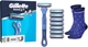 Подарунковий набір для чоловіків Gillette Станок для гоління чоловічий Sensor3 + Comfort з 8 змінними картриджами + Шкарпетки (8006530050715) - зображення 1