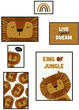 Zestaw plakatów La Factory THE KING OF THE JUNGLE FUN do pokoju dziecka lew 6 ramek (3574641612337) - obraz 1