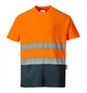 Футболка двухцветная Portwest Cotton Comfort S173 XXL Оранжевый/Темно-синий - изображение 2