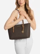 Сумка шоппер жіноча Michael Kors Quinn Md Ew Tz Tote 30T5GQNT2B 252 Темно-коричнева (800070349084) - зображення 2