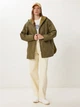 Куртка демисезонная удлиненная с капюшоном женская Happiness OH00064 36 Khaki (8684347420398) - изображение 4