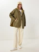 Куртка демисезонная удлиненная с капюшоном женская Happiness OH00064 36 Khaki (8684347420398) - изображение 5