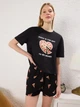 Пижама (футболка + шорты) женская хлопковая Trendyol THMSS25PT00333 S Black (8684737224780) - изображение 1