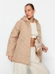 Куртка демисезонная удлиненная с капюшоном женская Trendyol TWOAW23MO00131 S Beige (8683047119366) - изображение 3