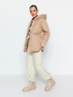 Куртка демисезонная удлиненная с капюшоном женская Trendyol TWOAW23MO00131 S Beige (8683047119366) - изображение 5