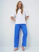 Пижама (футболка + штаны) женская Trendyol PJM-X13909 40 Saks Blue (6078410177241) - изображение 2
