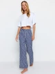 Пижамные штаны женские хлопковые Trendyol THMSS23PJ00002 M Navy Blue (8683048873618) - изображение 3