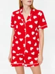 Пижама (рубашка + шорты) женская хлопковая Trendyol THMSS21PT1200 S Red (8683049360179) - изображение 4