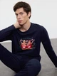 Піжама (лонгслів + штани) чоловіча бавовняна Trendyol TMNAW25PT00046 XL Navy Blue (8683050490100) - зображення 2