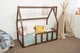 Детская кровать домик Монтессори BUSY WOOD напольная с ламелями Модель 1 140x70 см темное - изображение 8